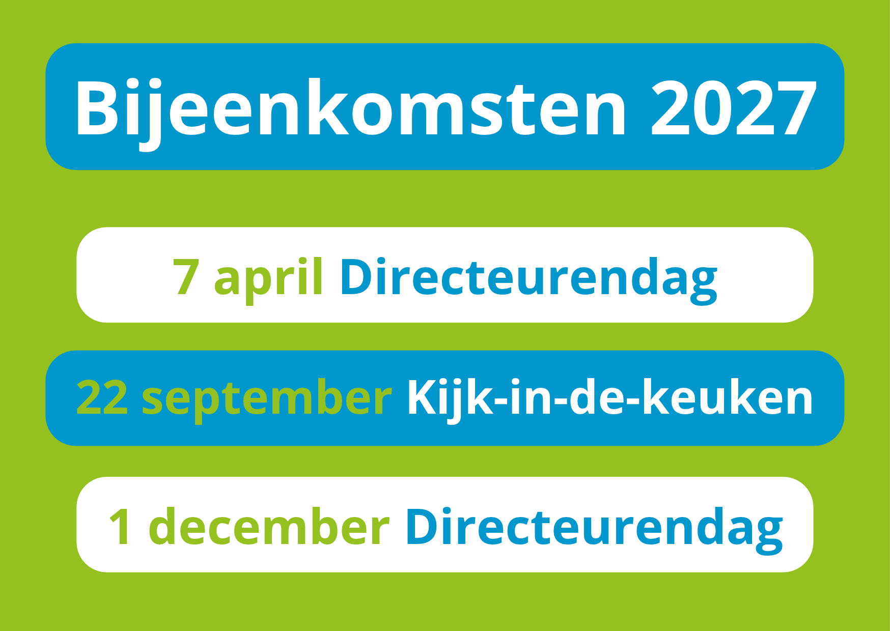 Bijeenkomsten 2027